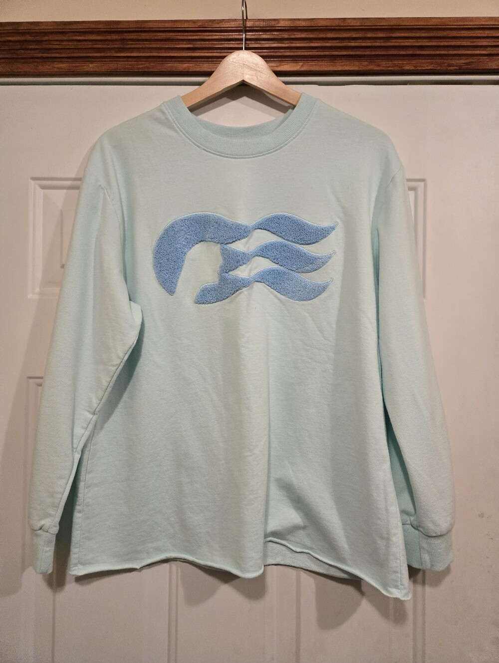 Princess Cruise Line "Sea Witch" Logo Long Sleeve Top Aqua/Mint Vintage Large